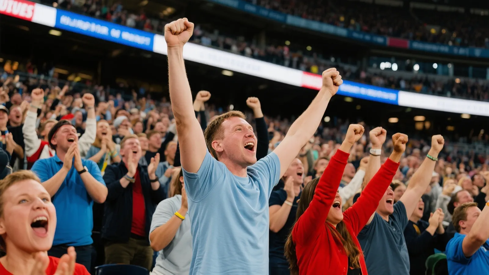 体育现场球迷欢呼